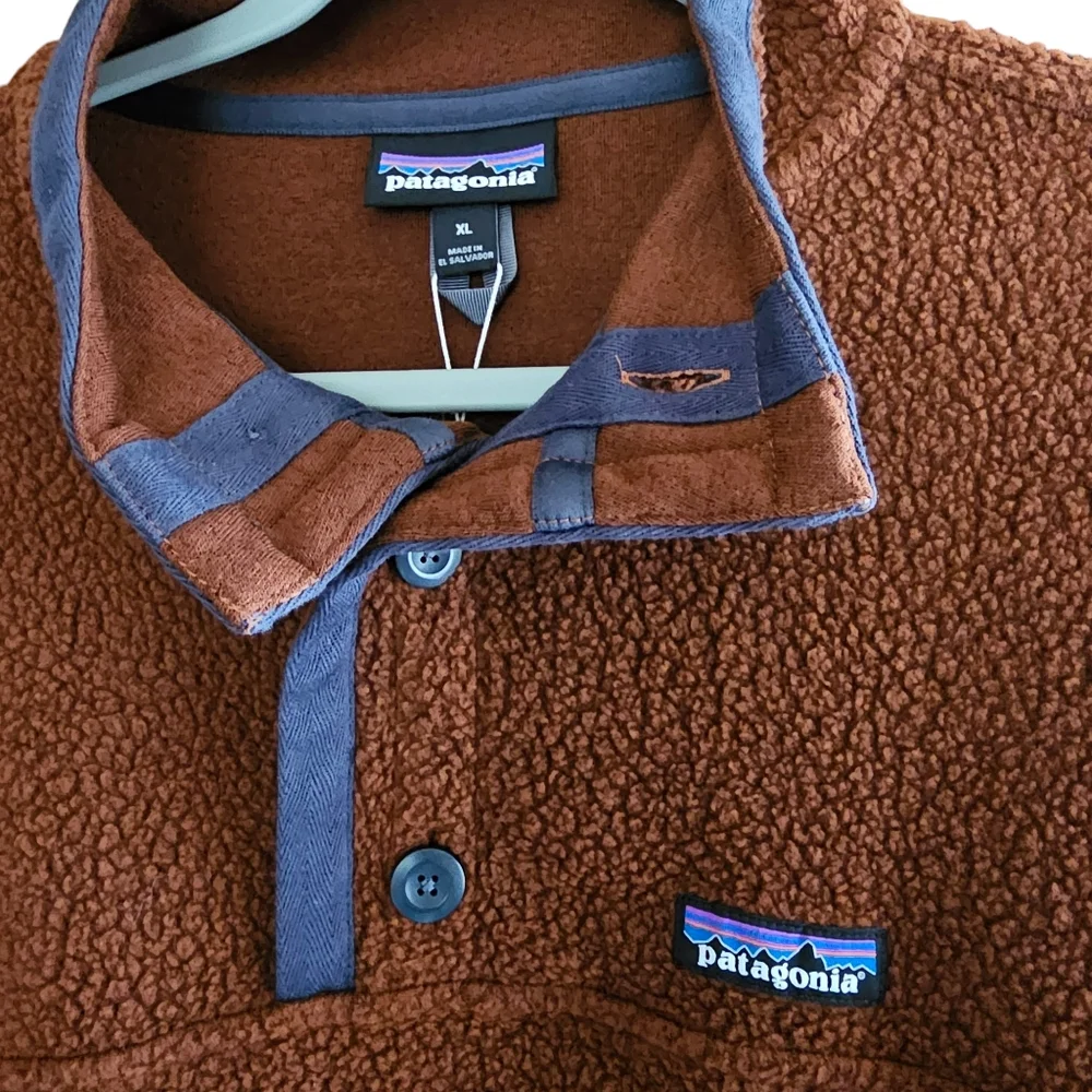 Patagonia Men's Shearling Button Pullover Size XL Fox Red NWT - Picture 3 of 4